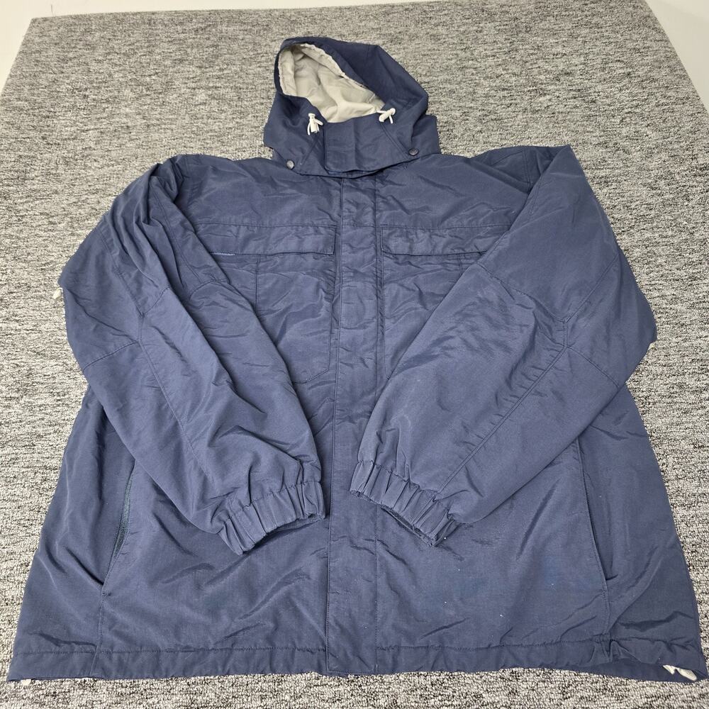 Helly Hansen Jacket Mens XXL Blue Thermosoft Insulated Hooded Utility Parka Vtg